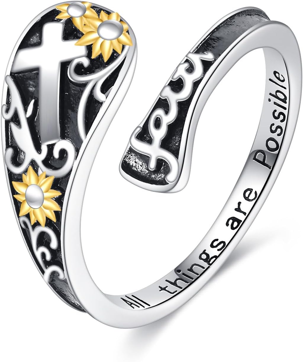 Cat/Octopus Adjustable Spoon Rings Sterling Silver Rings Jewelry Gifts for Women