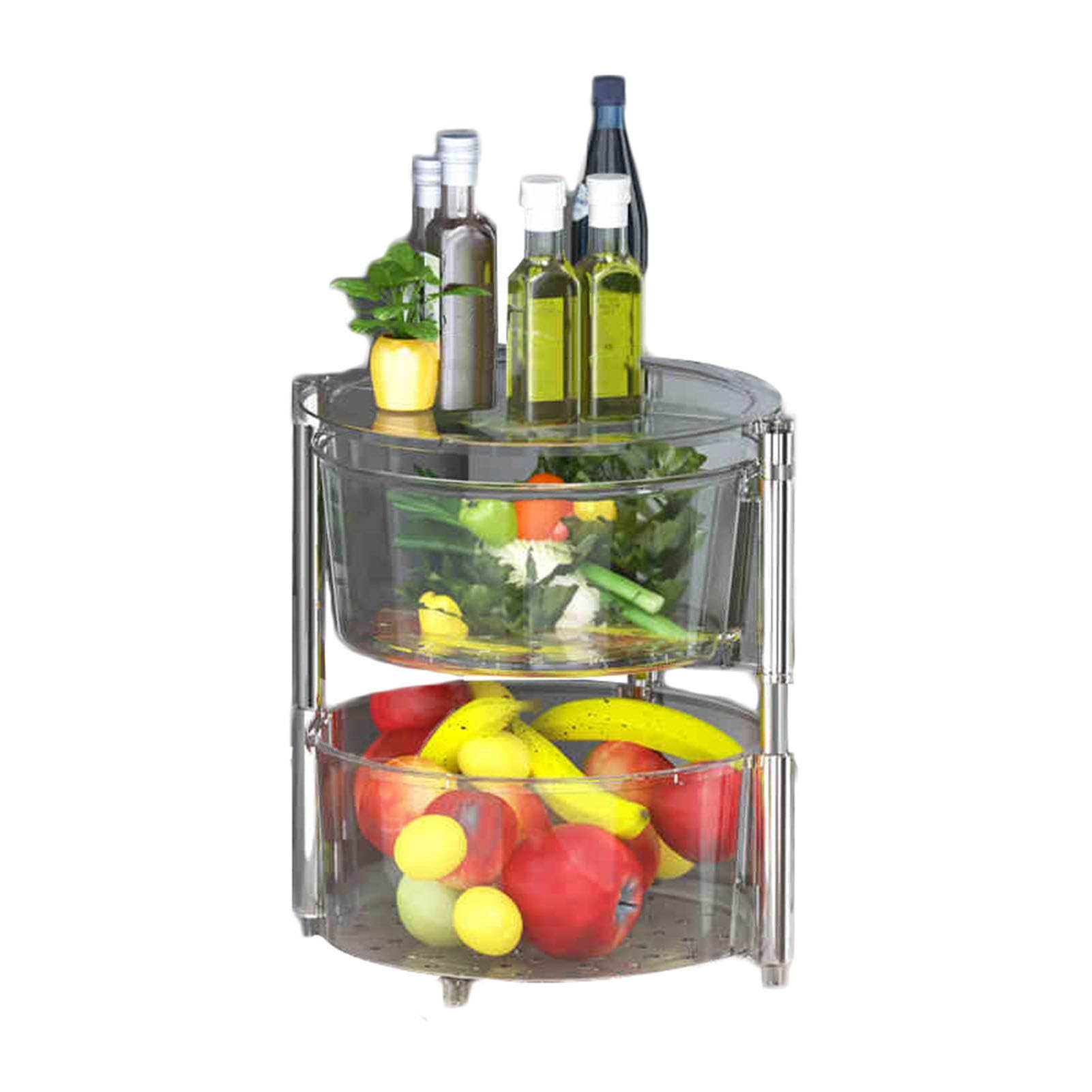 Cesto portaoggetti per frutta e verdura, mensola girevole, scaffale staccabile per l'organizzazione della spesa e la conservazione delle cipolle, elementi essenziali per la cucina, casa e cucina