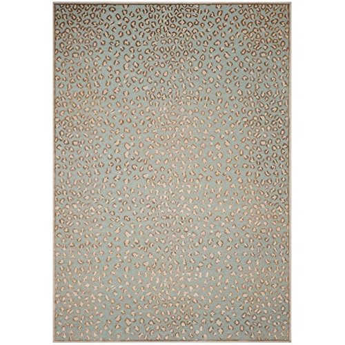 Safavieh Paradise Collection Area Rug - 8' X 10', Stone & Aqua, Animal Print Viscose Design, Ideal For High Traffic Areas In Living Room, Bedroom (Par84-3470) #TOP6