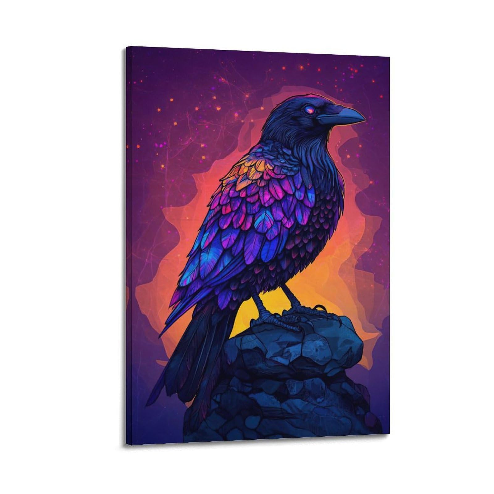 ZSZWHJ Animal Poster Looking Away from The Raven Poster Decorative Painting Canvas Wall Posters And Art Picture Print Modern Family Bedroom Decor Posters 16x24inch(40x60cm)