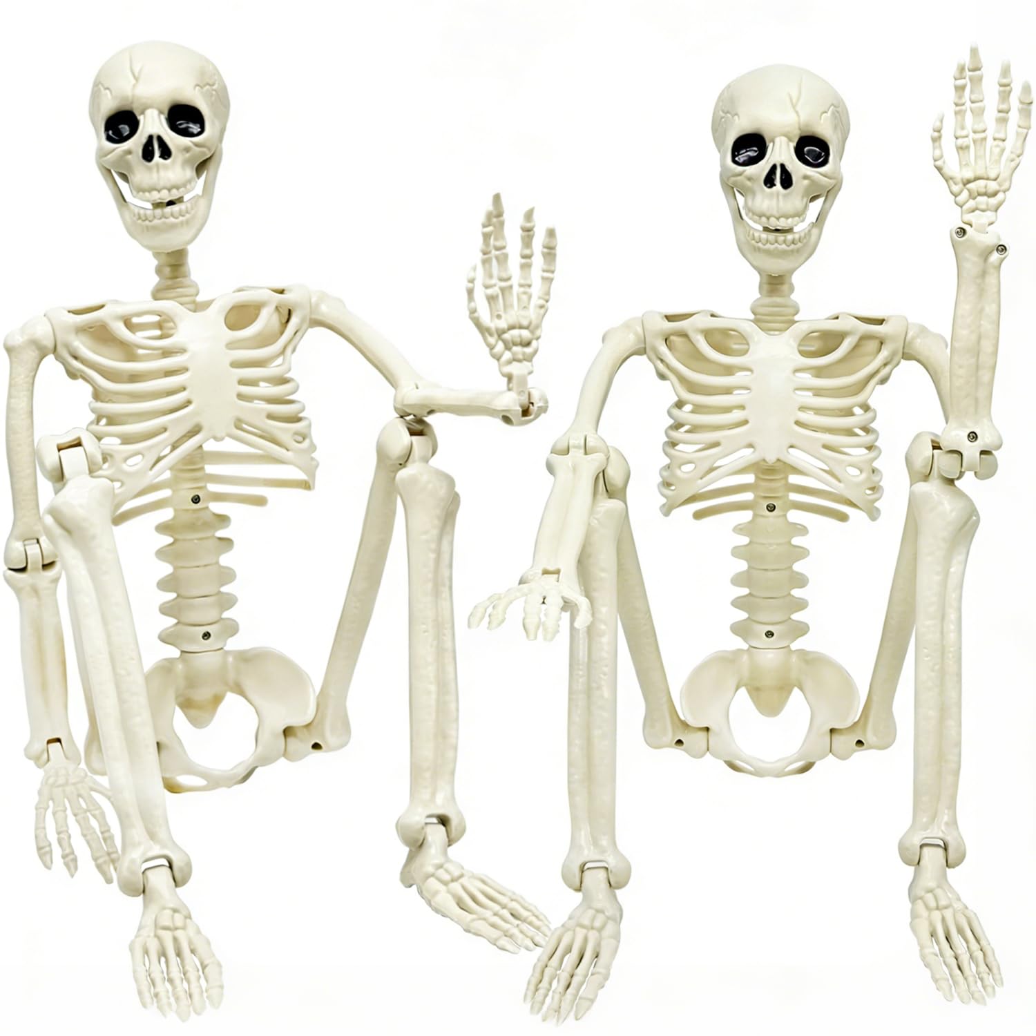Squelette d'Halloween articulé pour maison hantée et cimetière de jardin réaliste lot de 2