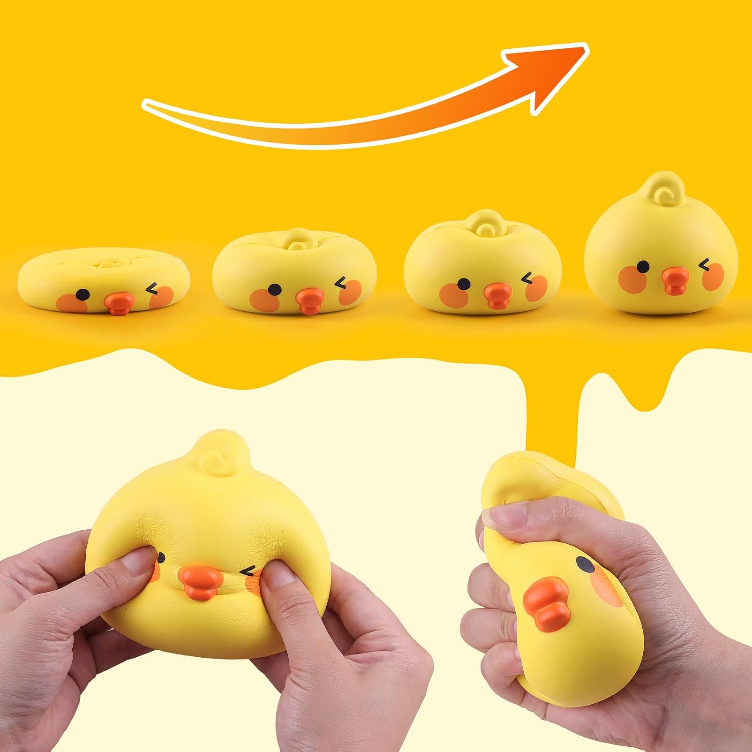 Anboor Squishies Toys for Kids Duck Slow Rising Animals Foam Squishys Jumbo Animal Big Stress Squishes Cute Squeeze Toy