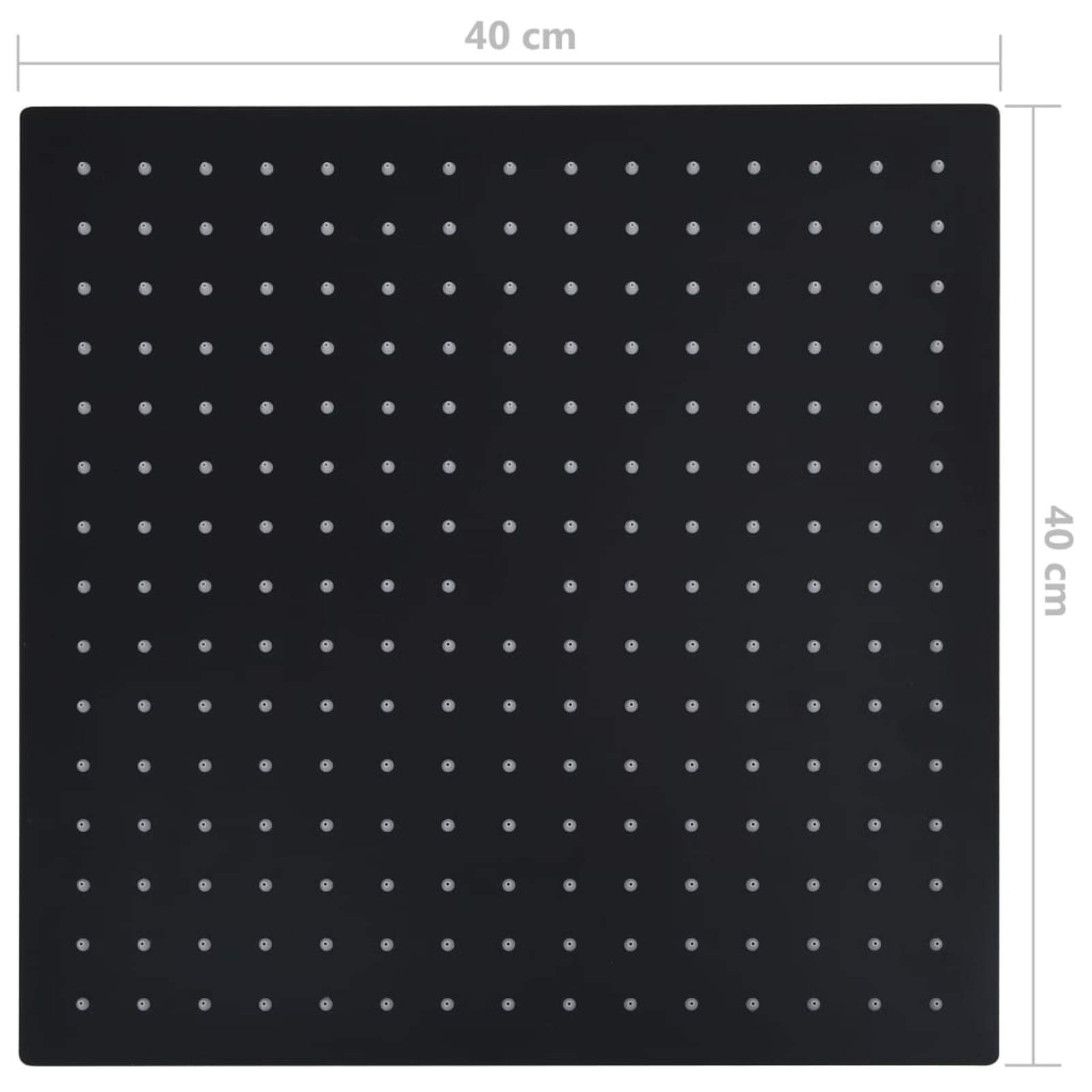 LAPOOH Cabezal Ducha Efecto Lluvia Acero INOX Cuadrado Negro 40x40 cm, Rociador Ducha, Ducha Lluvia, Alcachofa Ducha, Duchas De Baño Alcachofa Lluvia, Recambios Columna Ducha