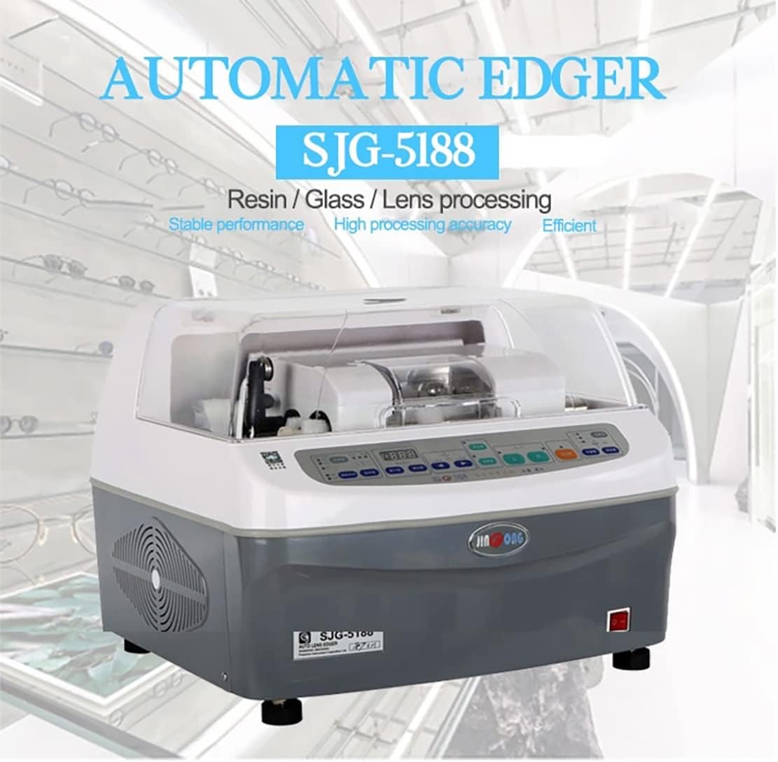 Auto Lens Edger Lens Grinder Cutter Glass Polishing Machine Beveling Machine for Glasses Lens Optical Shop Equipment(SJG-5188)110V
