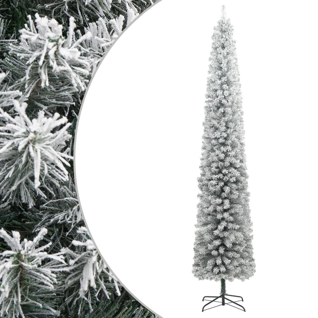 Árbol de Navidad artificial delgado 270 cm PVC Nevado