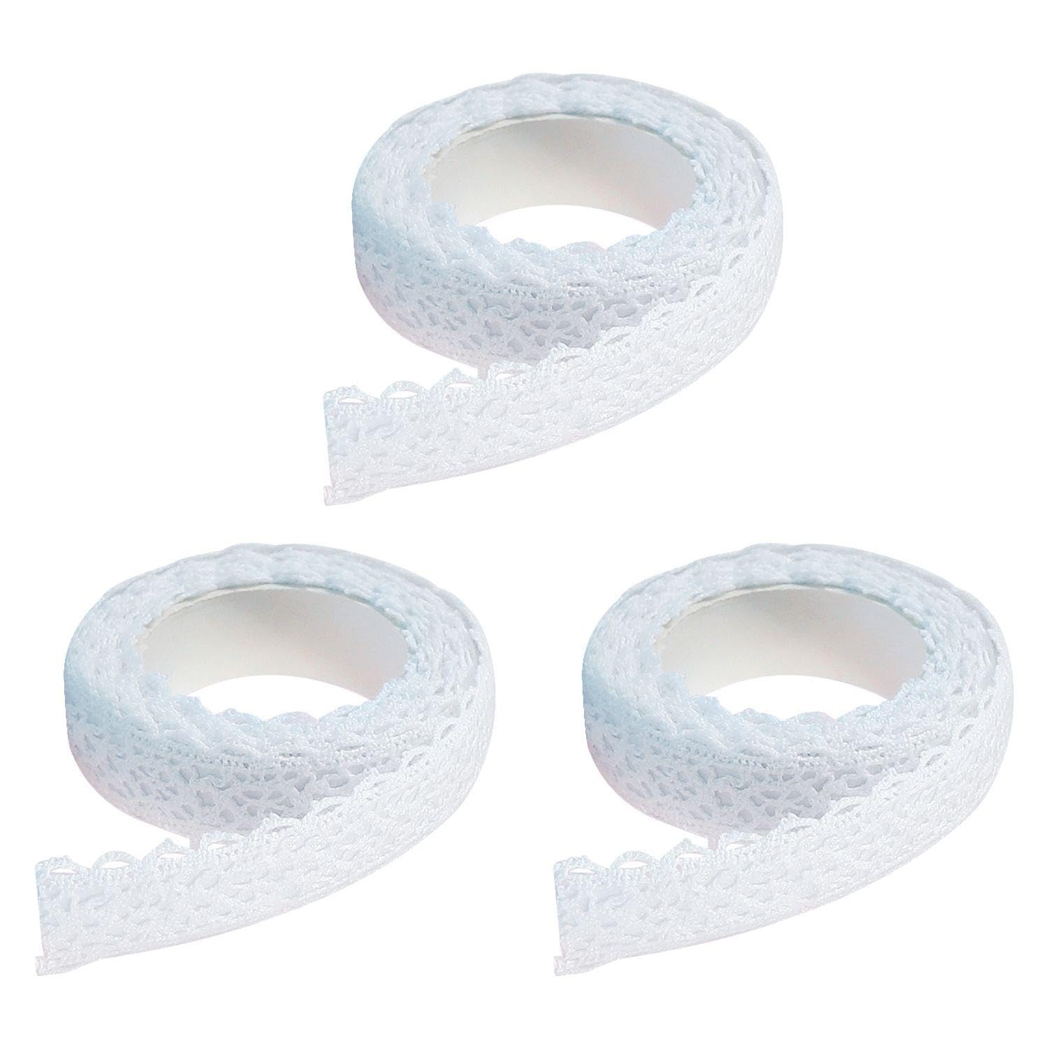 EOWVISN 3 Rolls Of Lace Ribbons, Decorative Ribbons, Creative Diy Materials, Gift Wrapping Ribbons, Retro Lace Ribbons, Multifunctional Ribbons