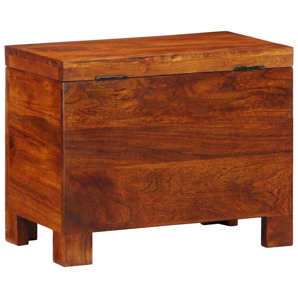 Boîte de rangement rectangulaire en bois d'acacia massif - Multicolore - 50 x 30 x 40 cm