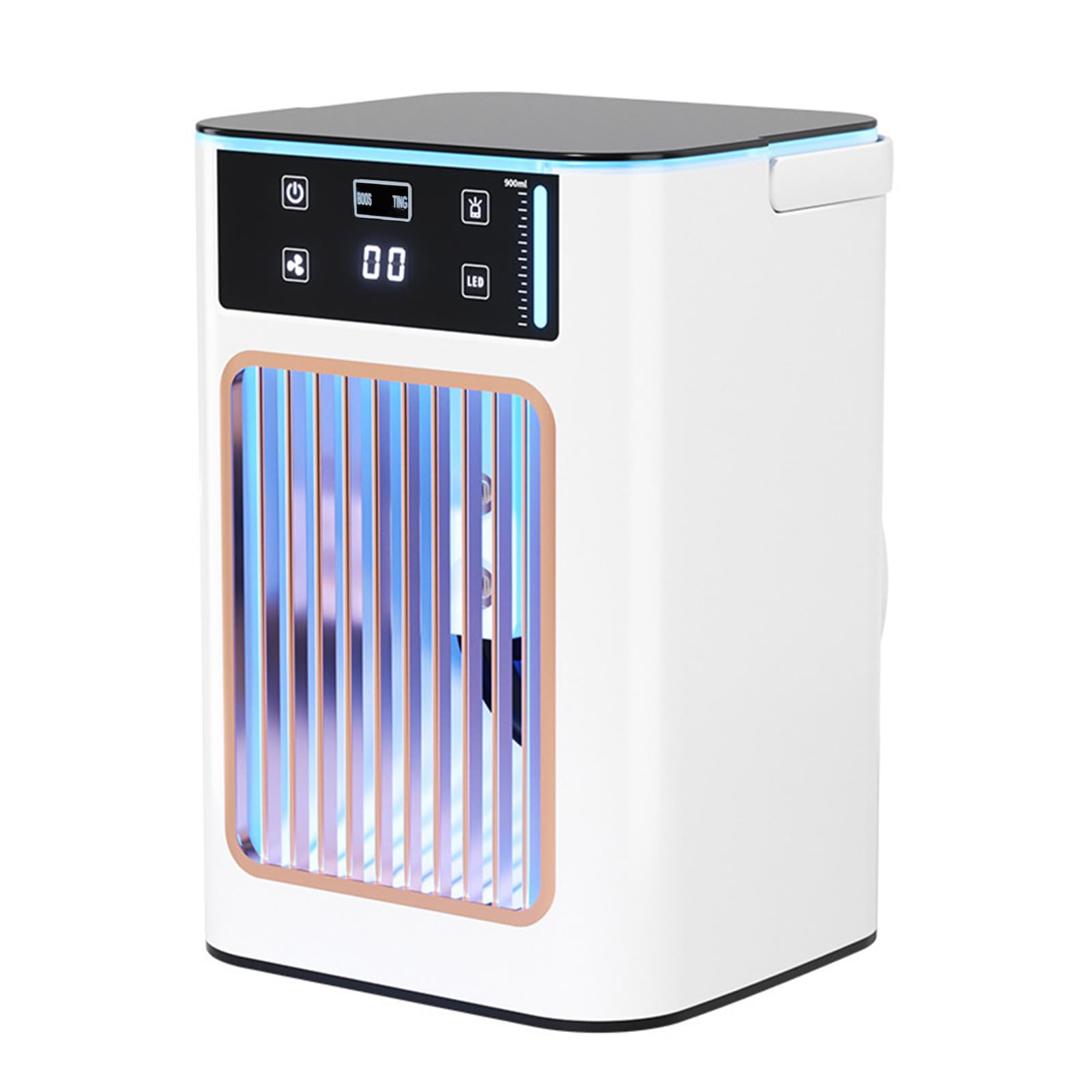 Portable Air-Conditioner Cooling Fan, Evaporative Air Cooler, Small -Conditioner with 900ML Water Tank, Cooling-Fans That Blow Cold Airs,1-4H Timer 7 LED 3 Speeds,Quiet Mini-Airs Cooler for Bedroom