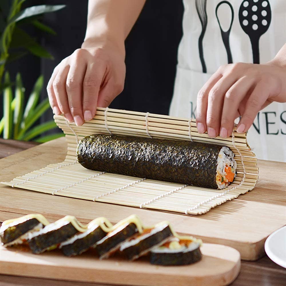 Eco Oxygen | Sushi Kit | Set de bricolage professionnel complet 23 pièces + GUIDE DE PRÉPARATION PDF | NOUVEAU 2022 | Natte de bambou | 8 moules x préparer le rouleau |