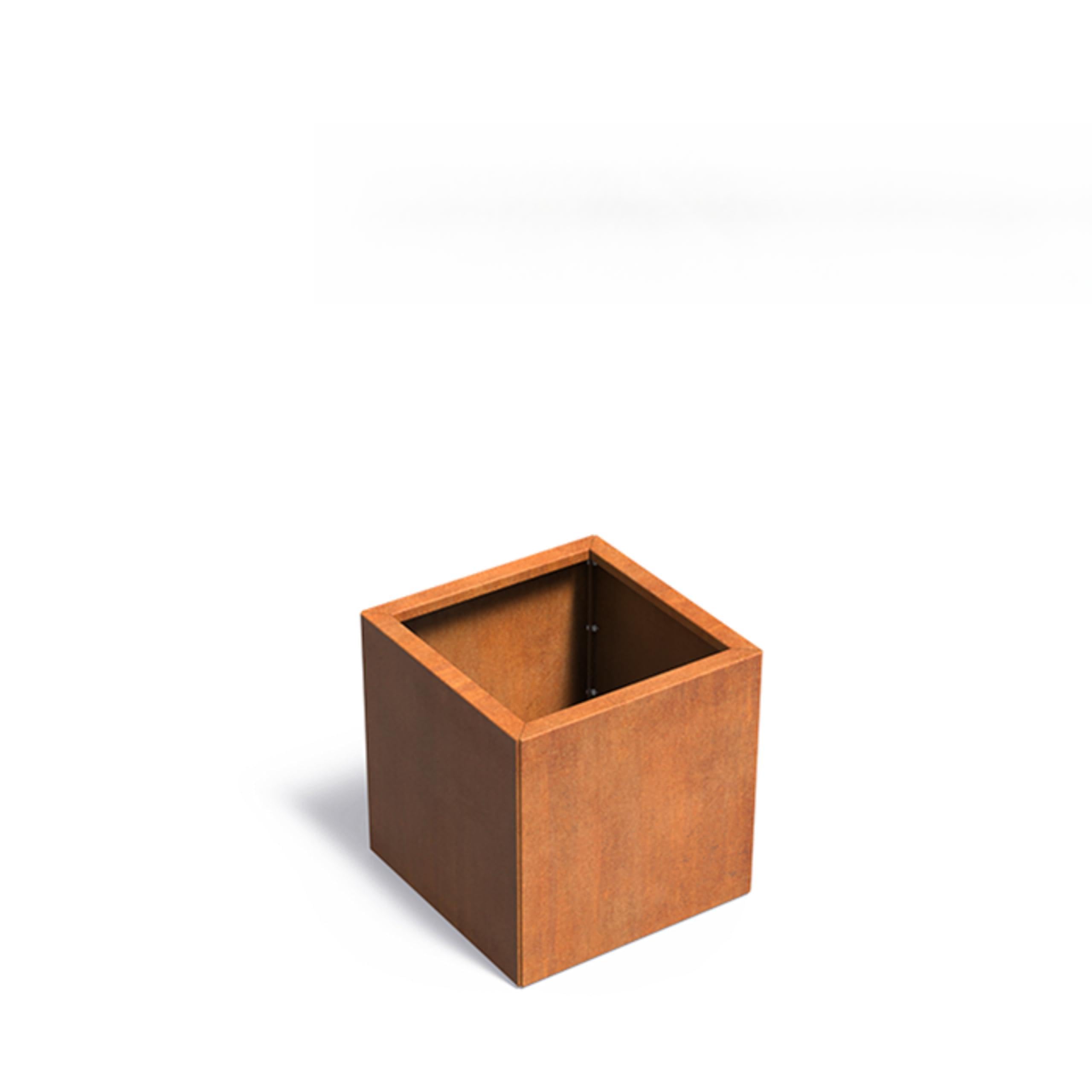 Adezz Carrez Connect ohne Boden aus Corten-Stahl Pflanzgefäß Pflanzkübel 600x600x600 mm
