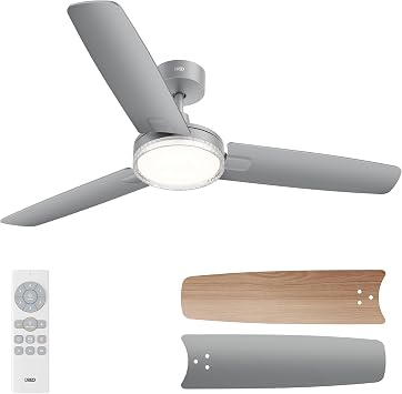 DREO Bedroom Ceiling Fan with Lights, Quiet DC Motor, 22db,Quick-Install, Powerful Airflow, 6 Speeds with Remote, Reversible, 6-Level Dimmable, 5CCT, Black,42" Indoor/Outdoor