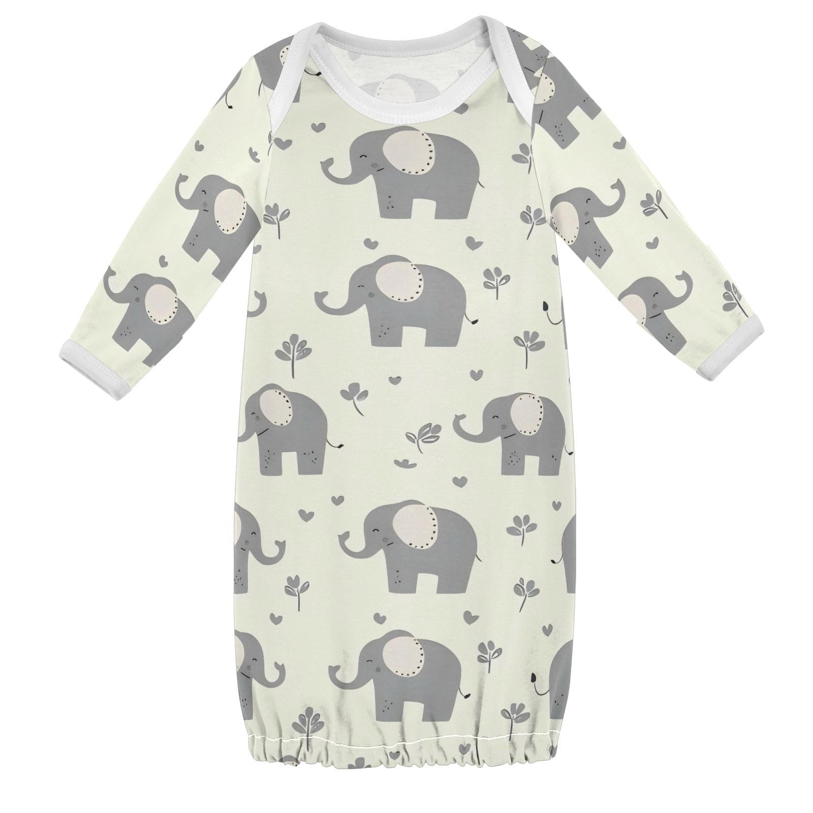 vvfelixl Baby Sleeper Gown for Newborn Boy Girls Cartoon Elephant Stick Figure Infant Nightgown for 0-3 Months Multicolor