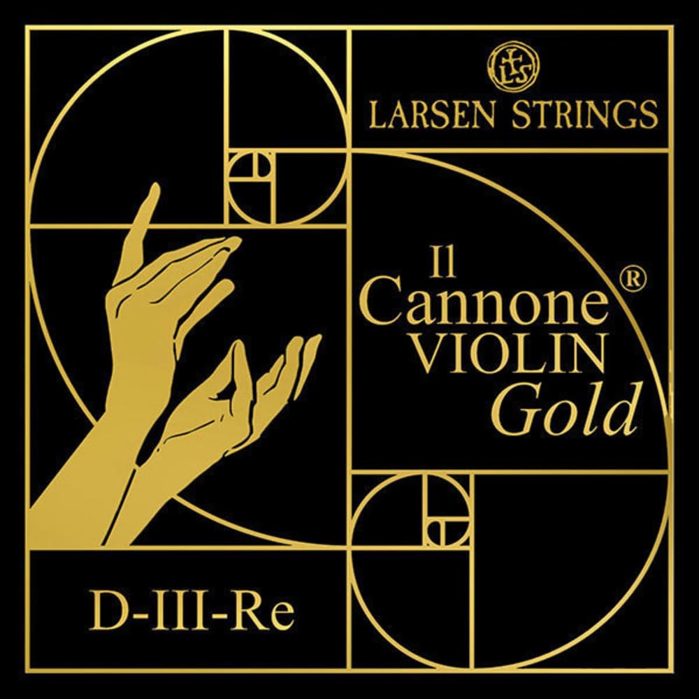 Larsen, Il Cannone Gold, D-Soloist Single String, 4/4 Violin, Multifilament Fiber Nylon Core, Gold Winding