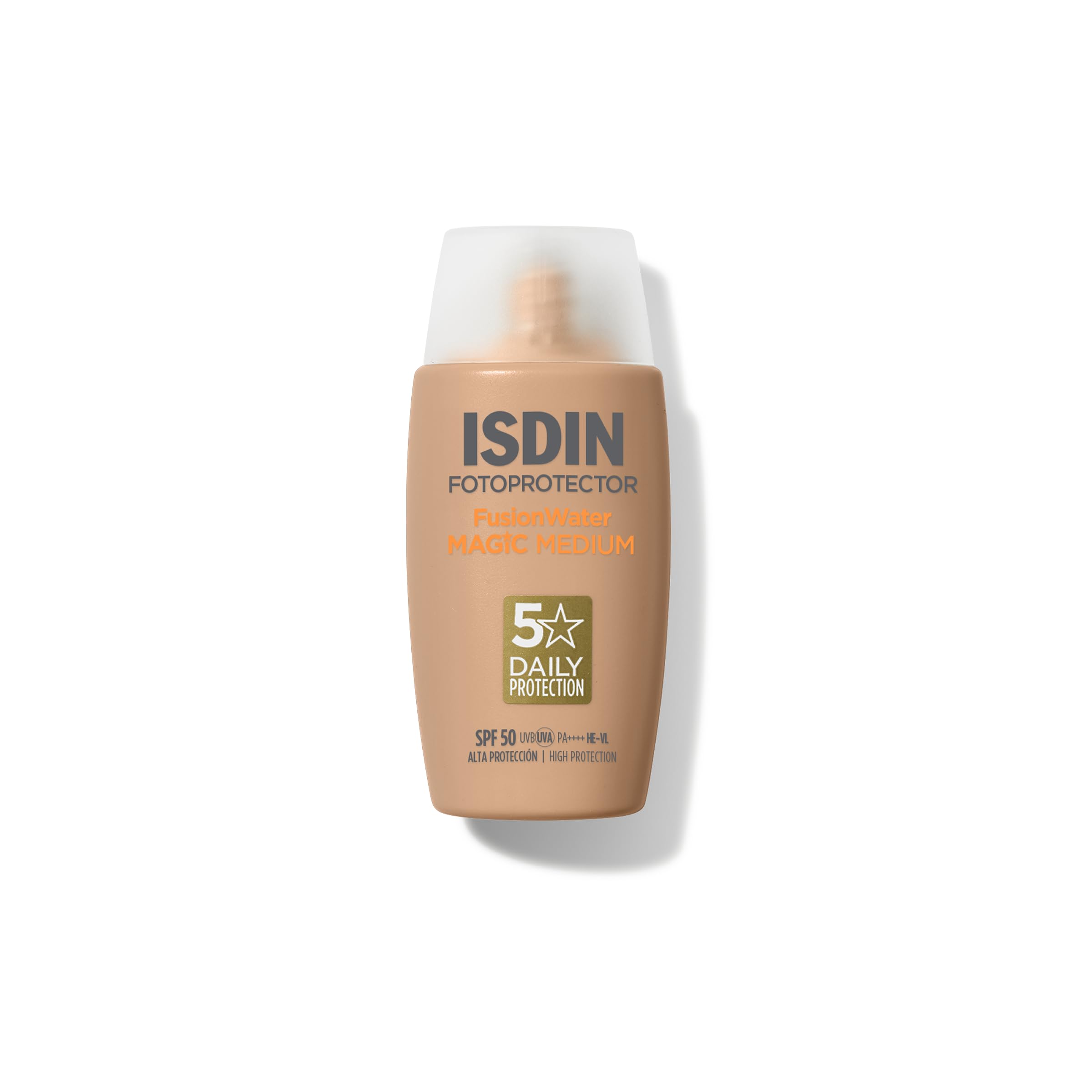 ISDIN Fotoprotector Fusion Water Color Medium - Protector Solar Facial Uso Diario, Textura Ultraligera, SPF 50, 50 ml (Paquete de 1)