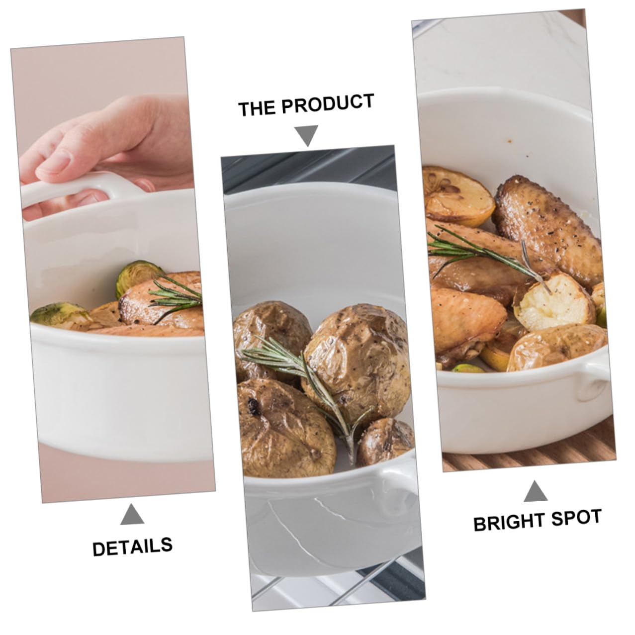 Artibetter Tazón de Sopa Resistente y Antiarañazos con Asas de Color Claro de Cerámica Cuenco de Cocina Adecuado para Uso Doméstico y Platos Grandes
