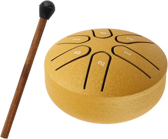 Steel Tongue Drum Mini 6 Notas, Tambor de Mano Portátil Dorado miniatura 6