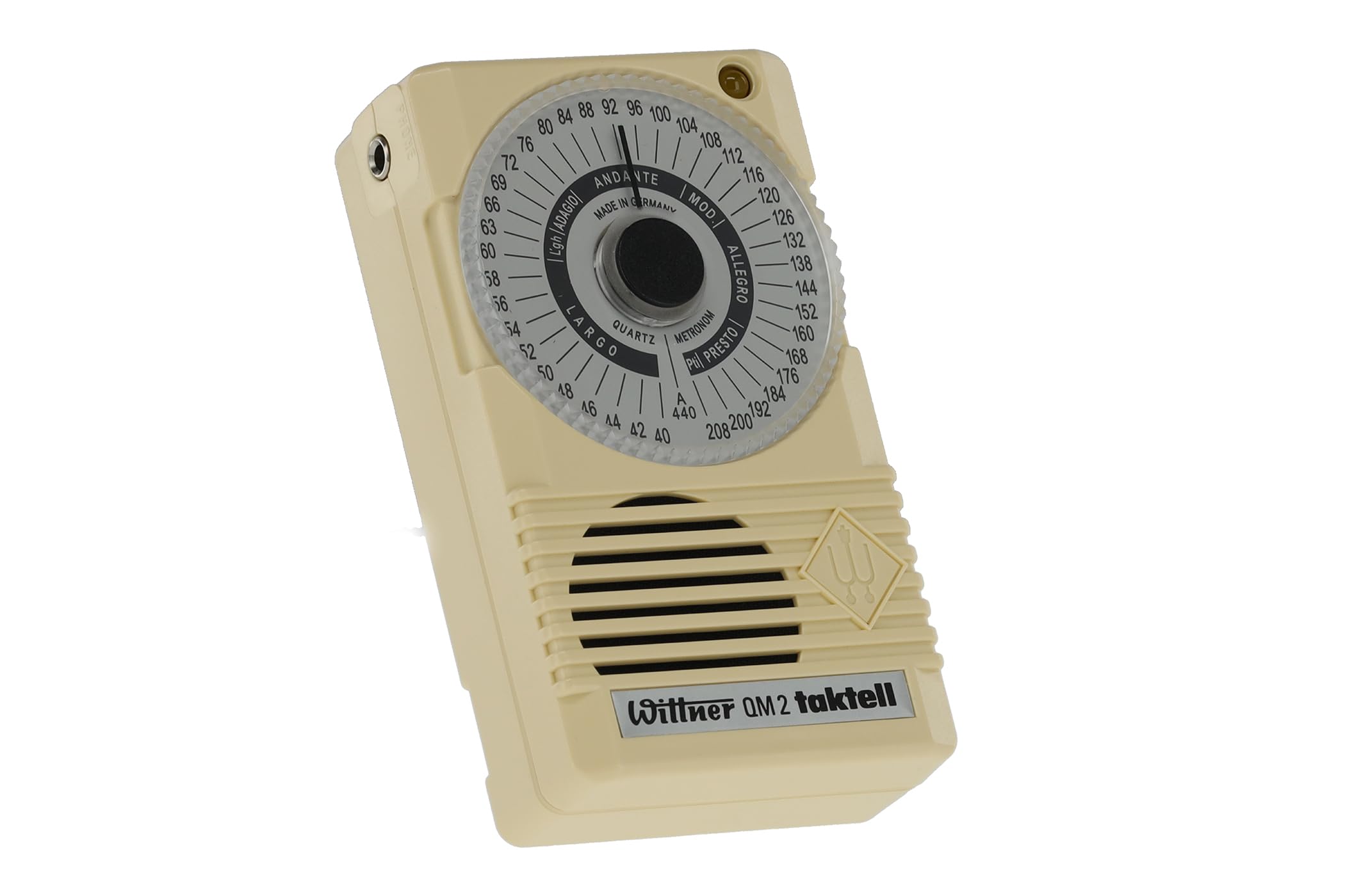Wittner Taktell® Quartz QM 2 Series 861, Ivoorkleurige kunststof behuizing, 40-208 beats/minuut, 39 temposities