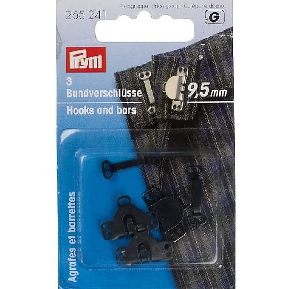 Prym Hooks and Bars for Trousers and Skirts, Black