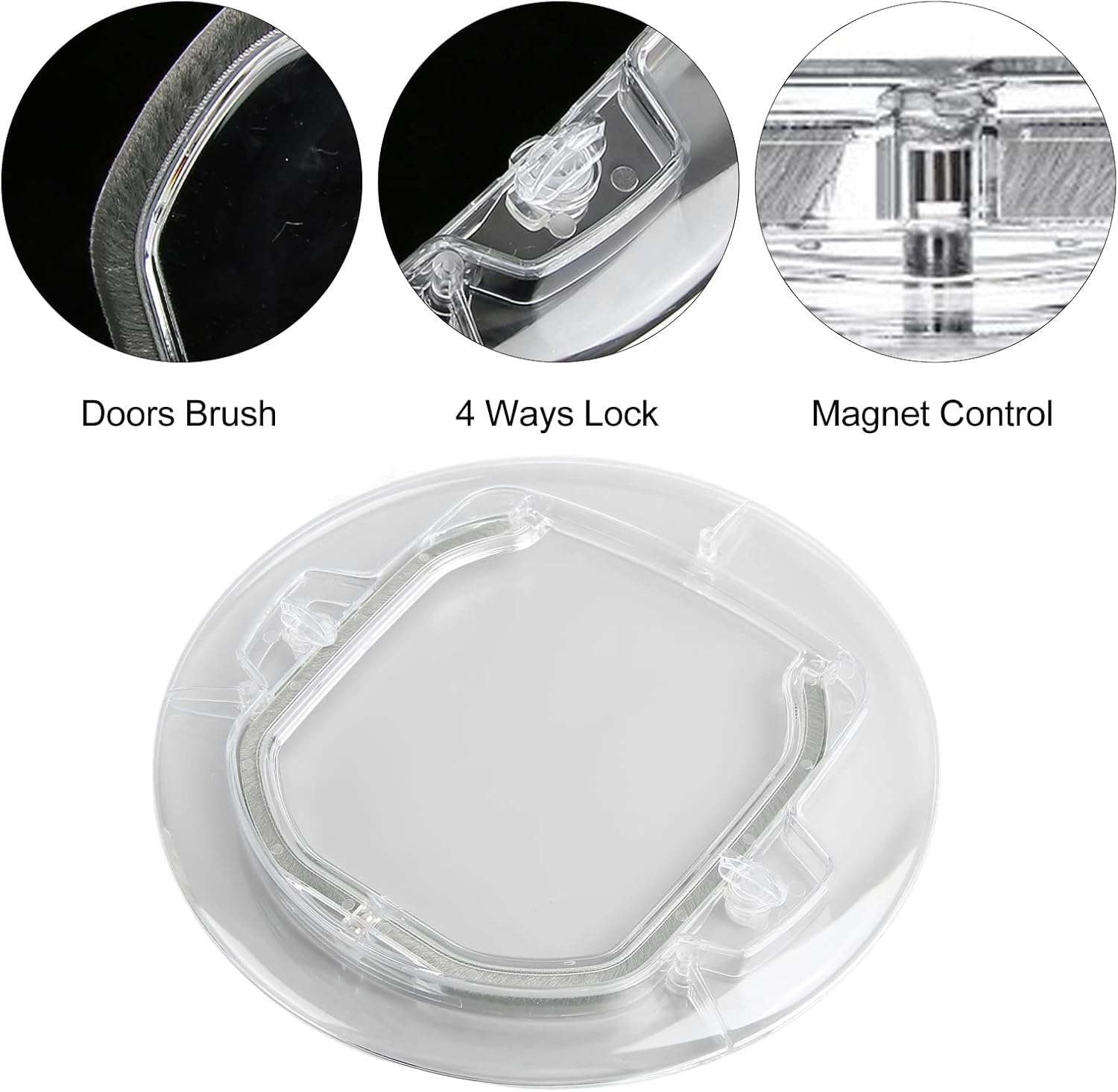 Pet Door, Interior Cat Door, Inside Door Flap, Transparent Automatic Window Closure no Barrier Door for Solid and Hollow Interior Door for Dog Cat