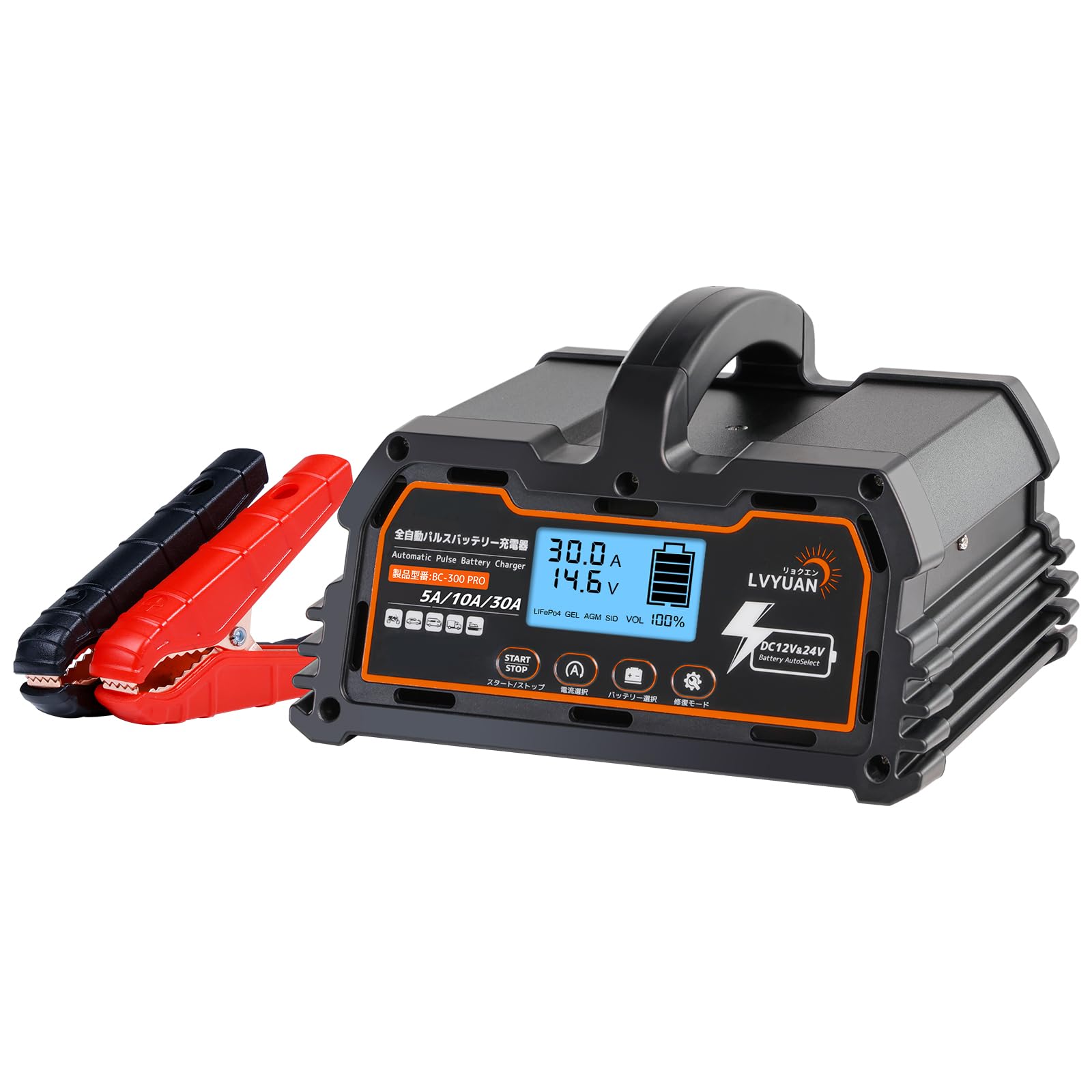 全自動パルスバッテリー充電器 30A 12V/24V 鉛/12V LiFePO4 Amazon.co.jp: リョクエン（LVYUAN）30A 全自動パルスバッテリー充電器