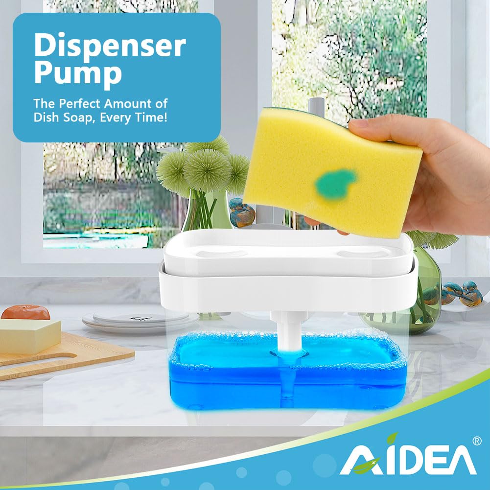 Dispenser Sapone Per Piatti Con 24 Spugne - Capacità 700ml | Per Cucina E Bagno - Foto 6