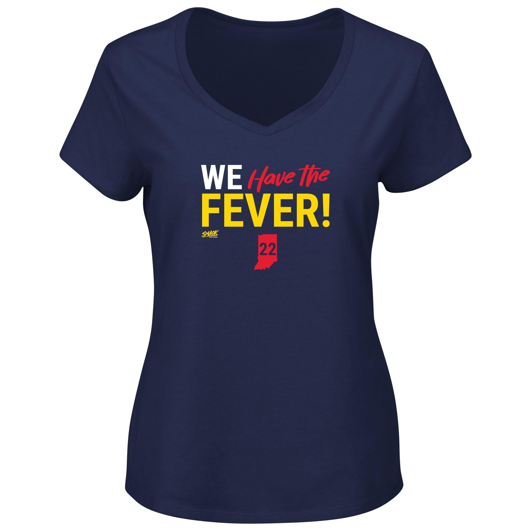 We Have The Fever! T-Shirt for Indiana Basketball Fans (SM-5XL), Navy Ladies V-neck, M โ image 1