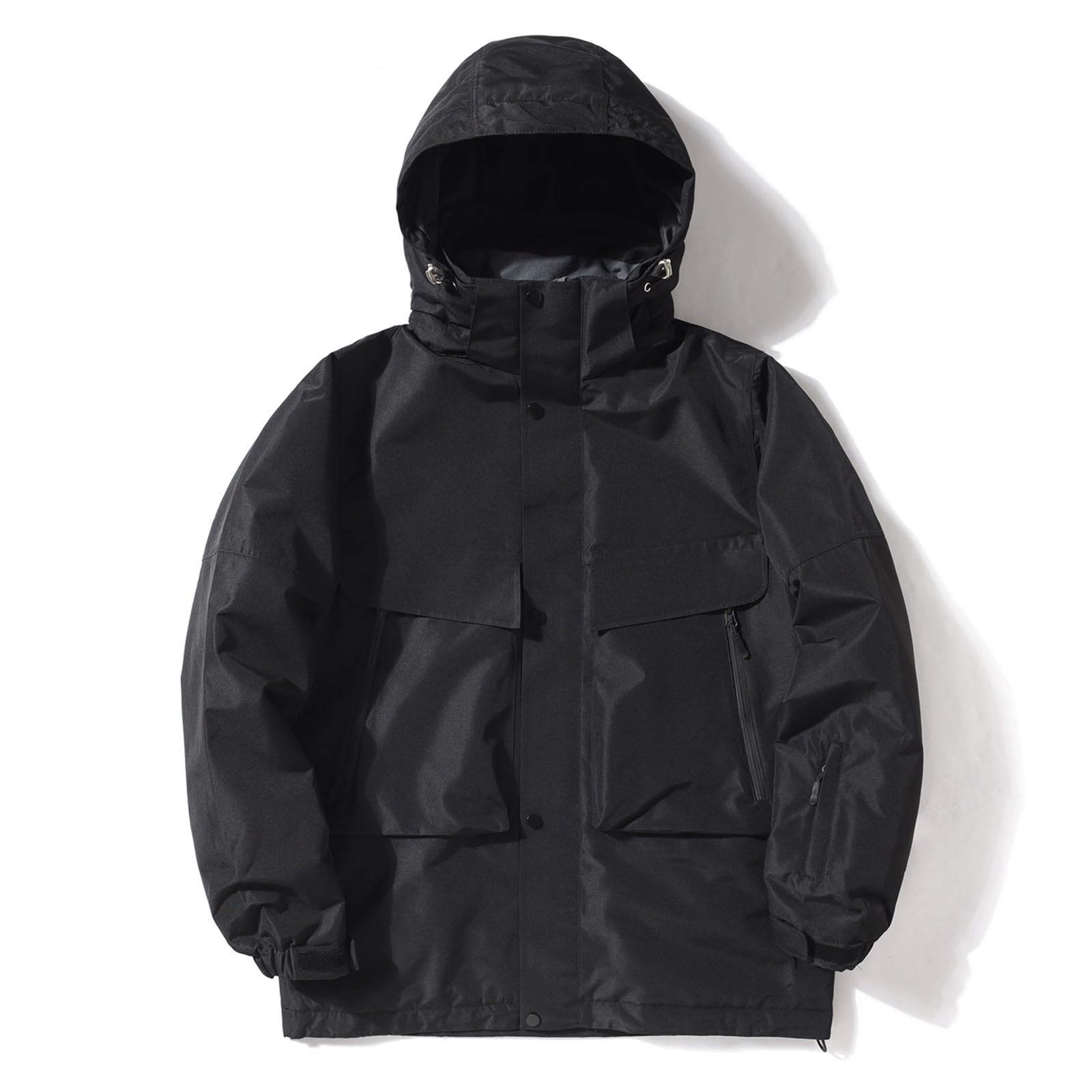Generisch Schneejacke Herren Baggy Skijacke mit Kapuze Snowboard Jacke Wasserdicht Winddicht Atmungsaktiv Softshelljacke für Herbst & Winter Wandern & Outdoor Aktivitäten, Gefütterte Funktionsjacke