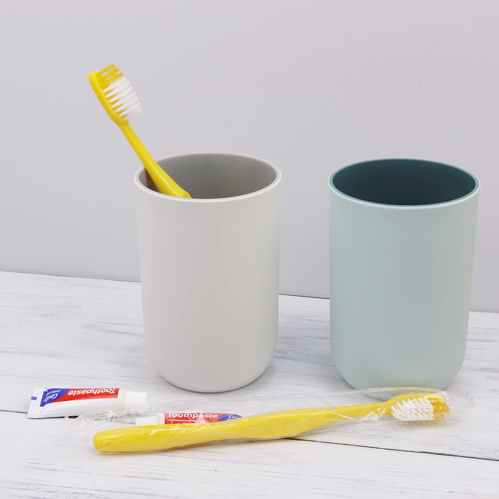 Spazzolini da Denti Monouso,Set da 150 Kit Giallo Vuoto Spazzolino da Denti Usa e Getta con Dentifricio Pacchetto Individuale Spazzolino da Viaggio Kit per Senzatetto,Casa di Cura,Hotel,Beneficenza