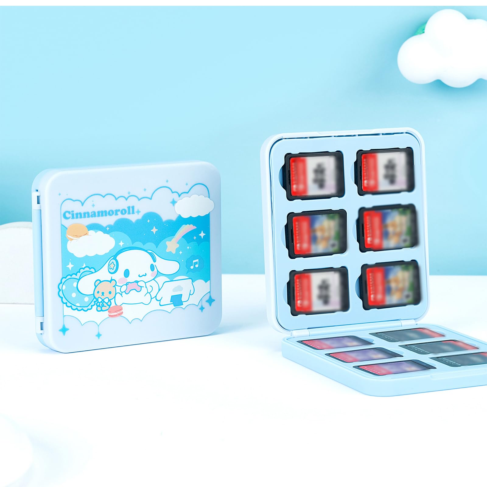 Kuitmor Spielkartenhülle für Switch/OLED/Lite, tragbarer Switch-Spielkartenhalter, Hartschalen-Aufbewahrungshülle mit 12 Steckplätzen für Switch-Spielkarten und TF-Karten