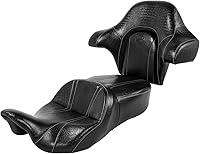 Vista 16 de Asiento de pasajero de una pieza de dos piezas para Harley Touring Road King Street Glide Road Glide 2009-2023 Electra Glide Tri Glide Ultra Classic