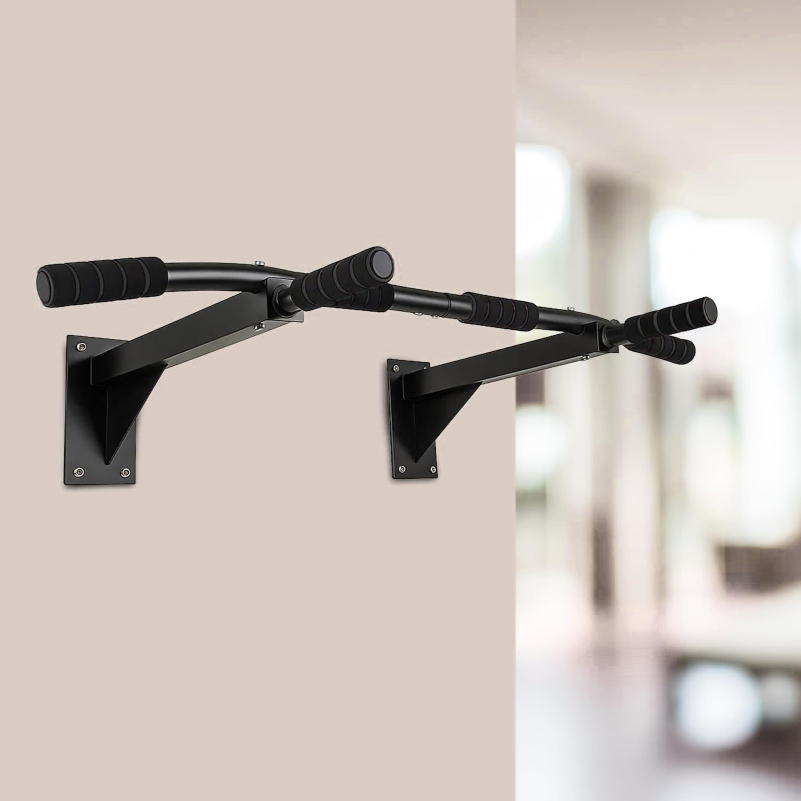Amazon Basics Wall Mounted Pull-Up Bar, Black - Image 1