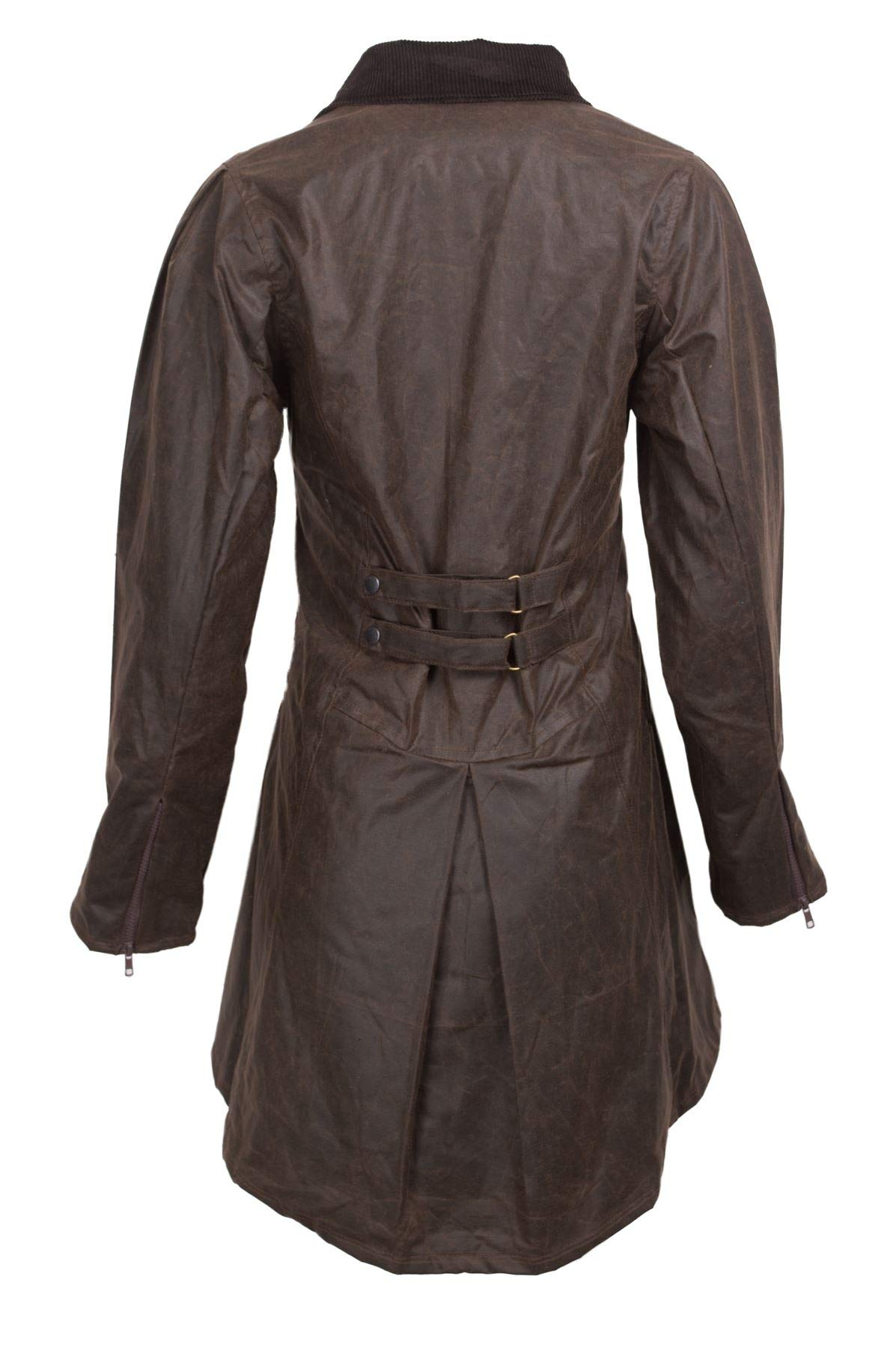 WALKER AND HAWKES Katrina - Damen Outdoor-Jacke mit 3/4-Länge - 100% gewachste Baumwolle - Braun