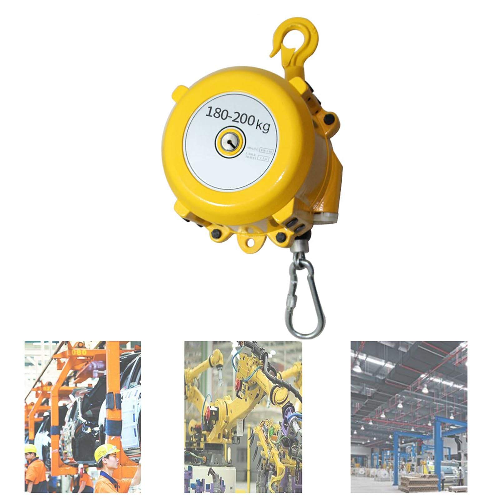 HYQOUKLR Telescopic Spring Balancer, Retractable Spring Balancer With 1.5m Wire Rope And Hook Multiple Load Capacities(180-200kg)