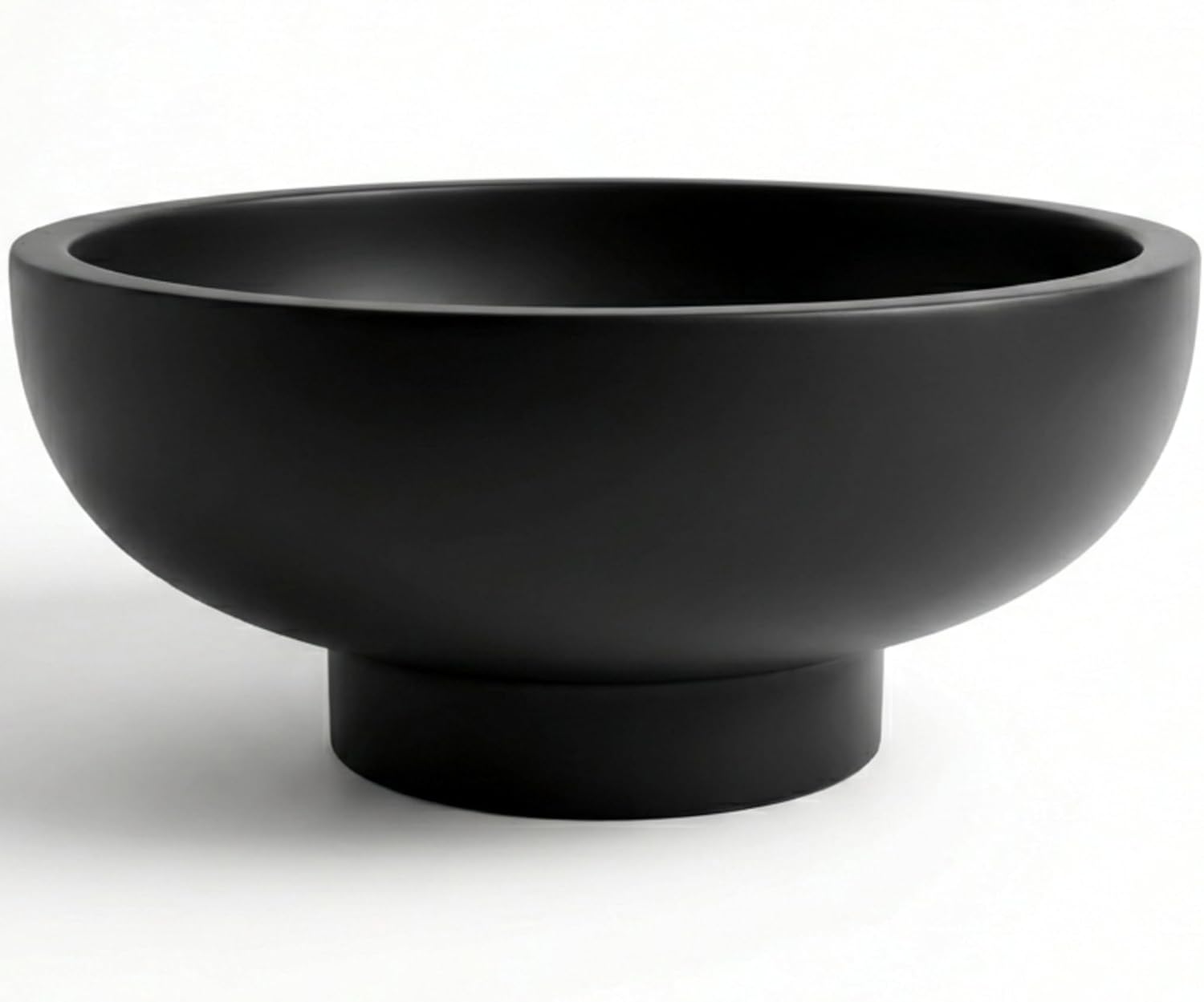 OAKOAHOME Concrete Black Decorative Bowl - Modern Pedestal Fruit Bowl for Coffee Table, Entryway & Kitchen Decor