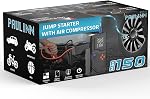 PAULINN Jump Starter with Air Compressor, 150PSI 6000A Car Battery Jumper Starter Portable(All Gas/10L Diesel) with Tire Inflator, 12V Charger Booster