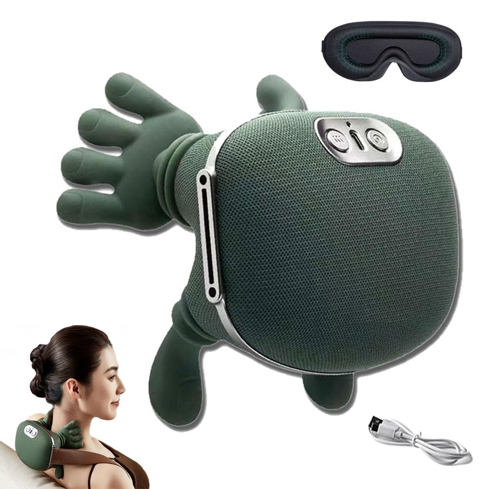 Siaasoo Massage Master for Shoulder, Neck, Lower Abdominal, Airlandolists Neck and Shoulder Massager with Heat, Simulated Human Hand Cervical Trapezius Neck Massager Pillows