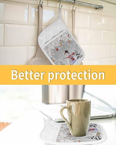 Miniatura 14 de Watercolor Flower 5Pcs Pot Holders for Kitchen,Non Slip & Heat Insulation Terry Cloth Potholder Set with Pocket,Thick Hot Pad Oven Mitts Trivet