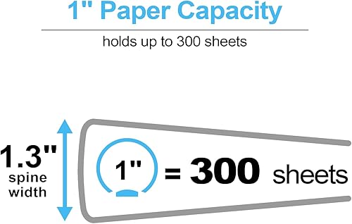 Miniatura 2 de EYROZILL Carpeta de 1 pulgada con 3 anillas, carpeta de moda con 2 bolsillos para suministros de oficina, impermeable, color rosa oscuro