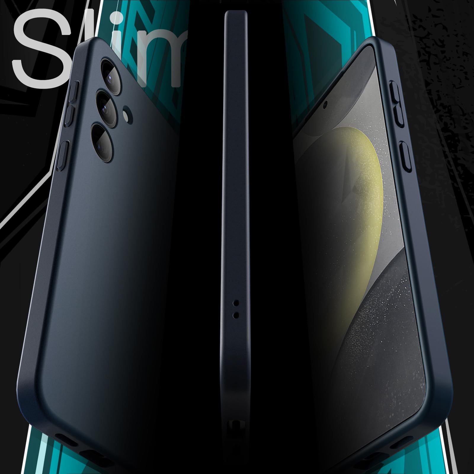 JETech Cienkie Etui dla Samsung Galaxy S24 Plus, Ciemnoniebieski | Ochrona Obiektywu Aparatu, Miękka Konstrukcja TPU, Matowe Wykończenie, Odporny na Wstrząsy