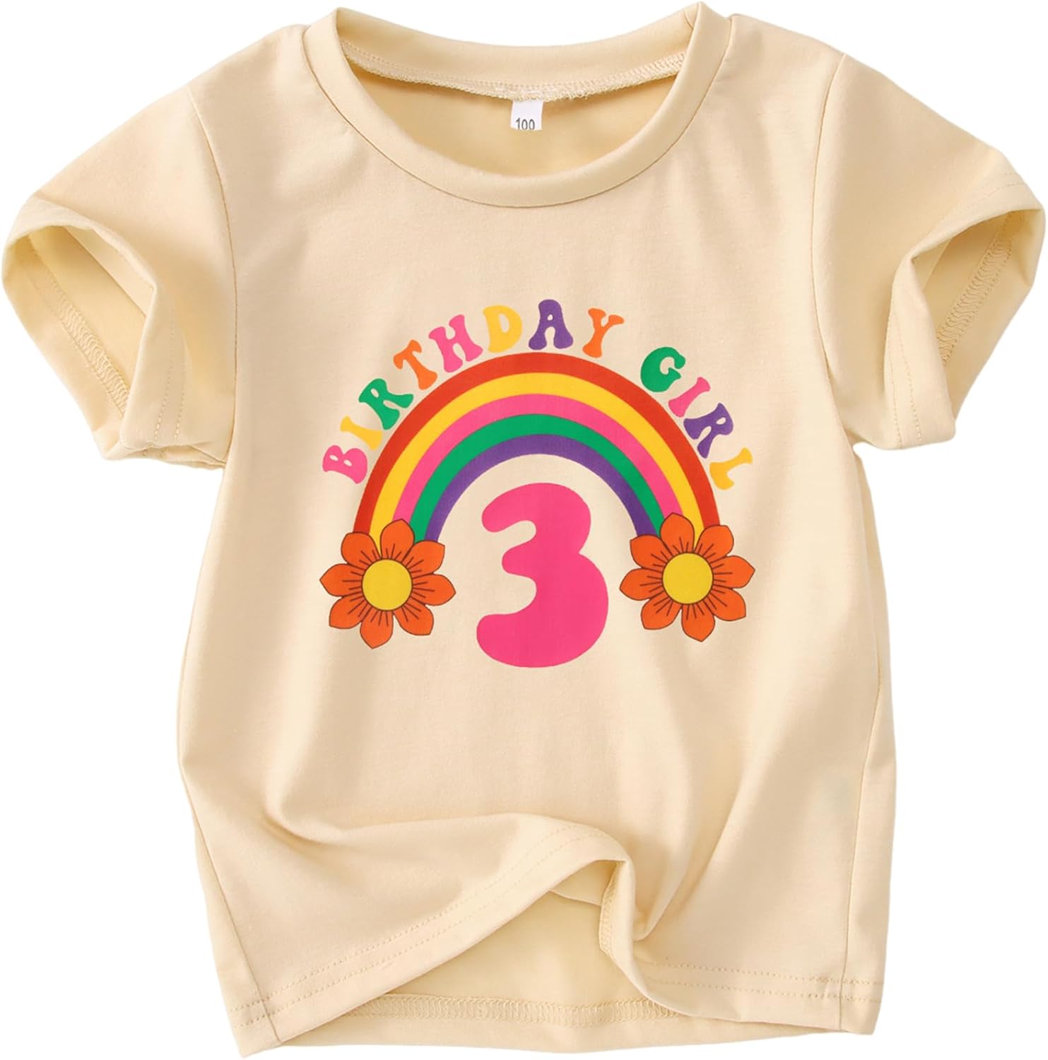 SOFEON Rainbow Birthday Girl Shirts Toddler Baby Girls Birthday Outfits Tees T-Shirt Gifts Party Tops 1-7 Years