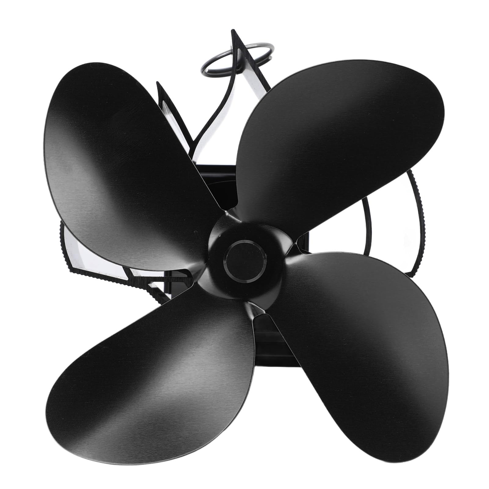 Jeanoko Ventilatore per Camino a Parete Alimentato a Calore con 4 Pale per un Riscaldamento Domestico efficiente. Lega di Alluminio da 1,7 Libbre (Nera)