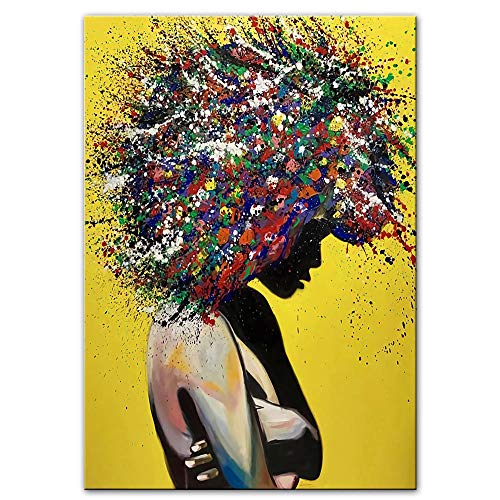 Cuadros de graffiti para salón modernos póster de chica abstracta decoración de paredes de casa 4