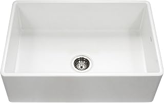 Houzer PTG-4300 WH Platus 33 Inch Fireclay Series Farmhouse Sink, Underm...