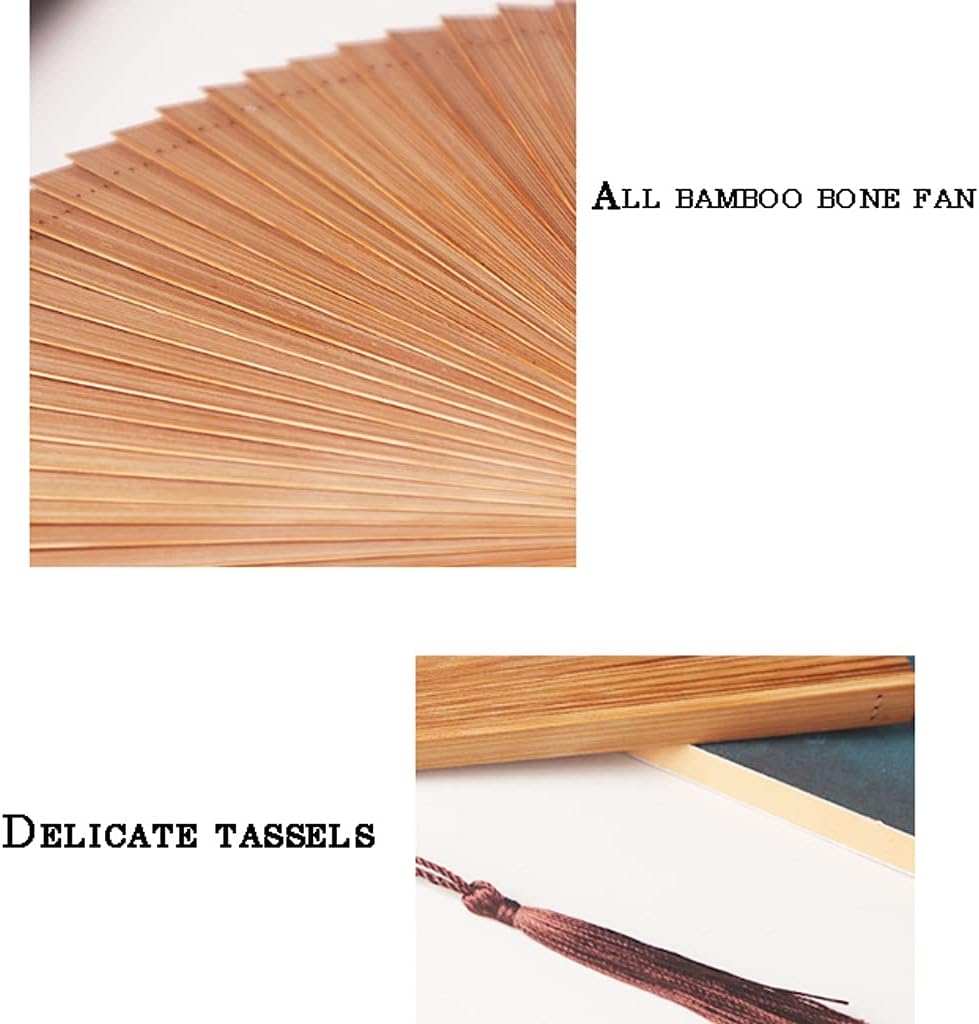 Hand Fan All Bamboo Folding Fan Handmade Compact Portable Handheld Fan for Women Event Party Supplies Gift Fan Hand Paper Folding Props Vintage Style