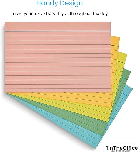 Miniatura 4 de 1InTheOffice Fichas de índice de 4 x 6 con rayas, color pastel, surtido de 300 unidades