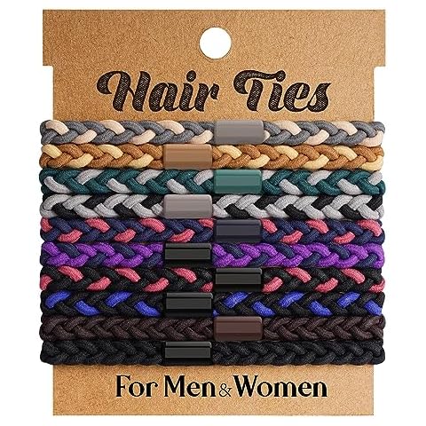 EasYoung 10pcs Braided Hair Ties for Men Cover