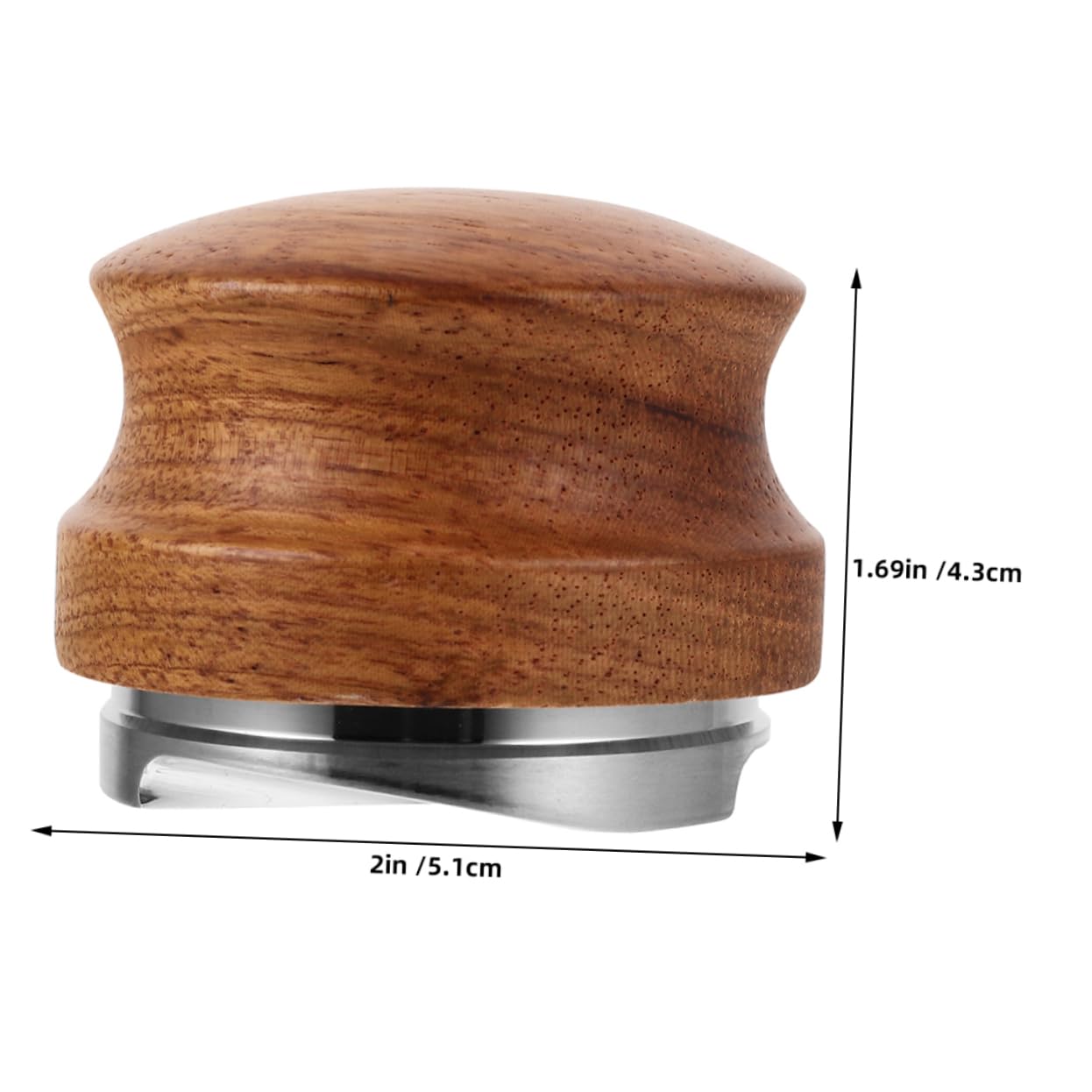 NUOBESTY Prensador De Polvo Huanghuali Con Mango De Madera De Peral y Base De Acero Inoxidable Herramienta Manual Para Prensar Espresso Accesorios Para Cafeterías