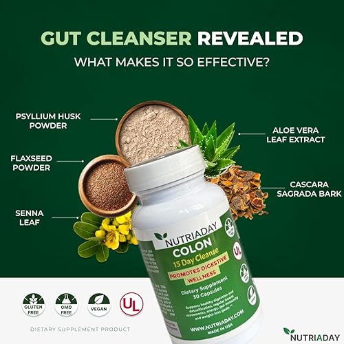 Miniatura 4 de Limpieza de colon 15 días - Solución avanzada de salud intestinal - Limpieza desintoxicante para humanos con cáscara sagrada, cáscara de psyllium y