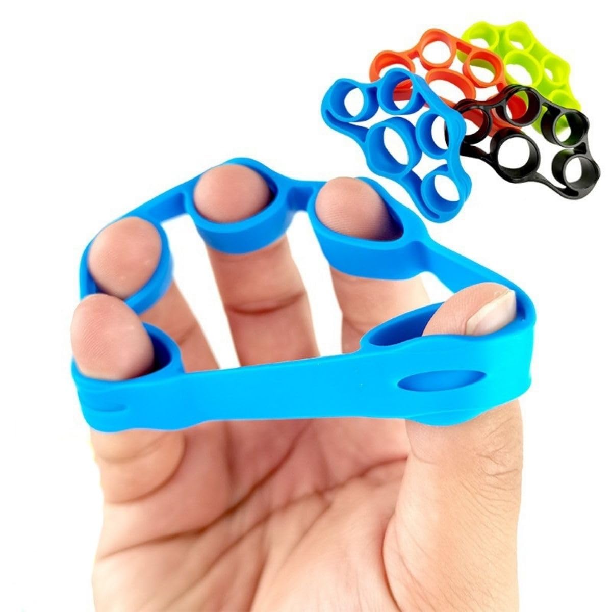 HRLORK 3 Pack Hand Grip Strengthener Silicone Finger Exerciser Grip Strength Trainer for Wrist Strength Training Stress Relief Muscle Training Exercise Fitness - Image 4