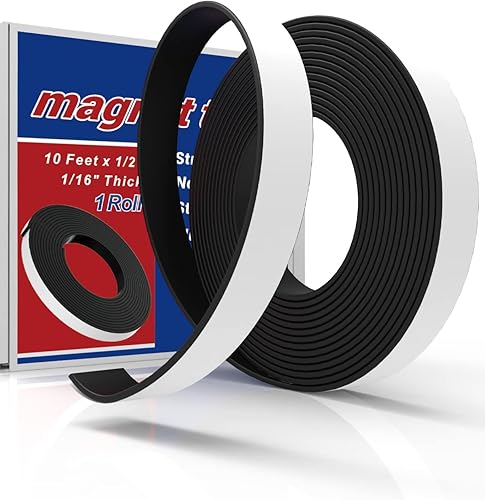 Cinta magnética 1 rollo de tiras magnéticas flexibles con fuerte adhesivo 10 pies x 116 pulgadas de grosor x 12 pulgadas de ancho rollo magnético